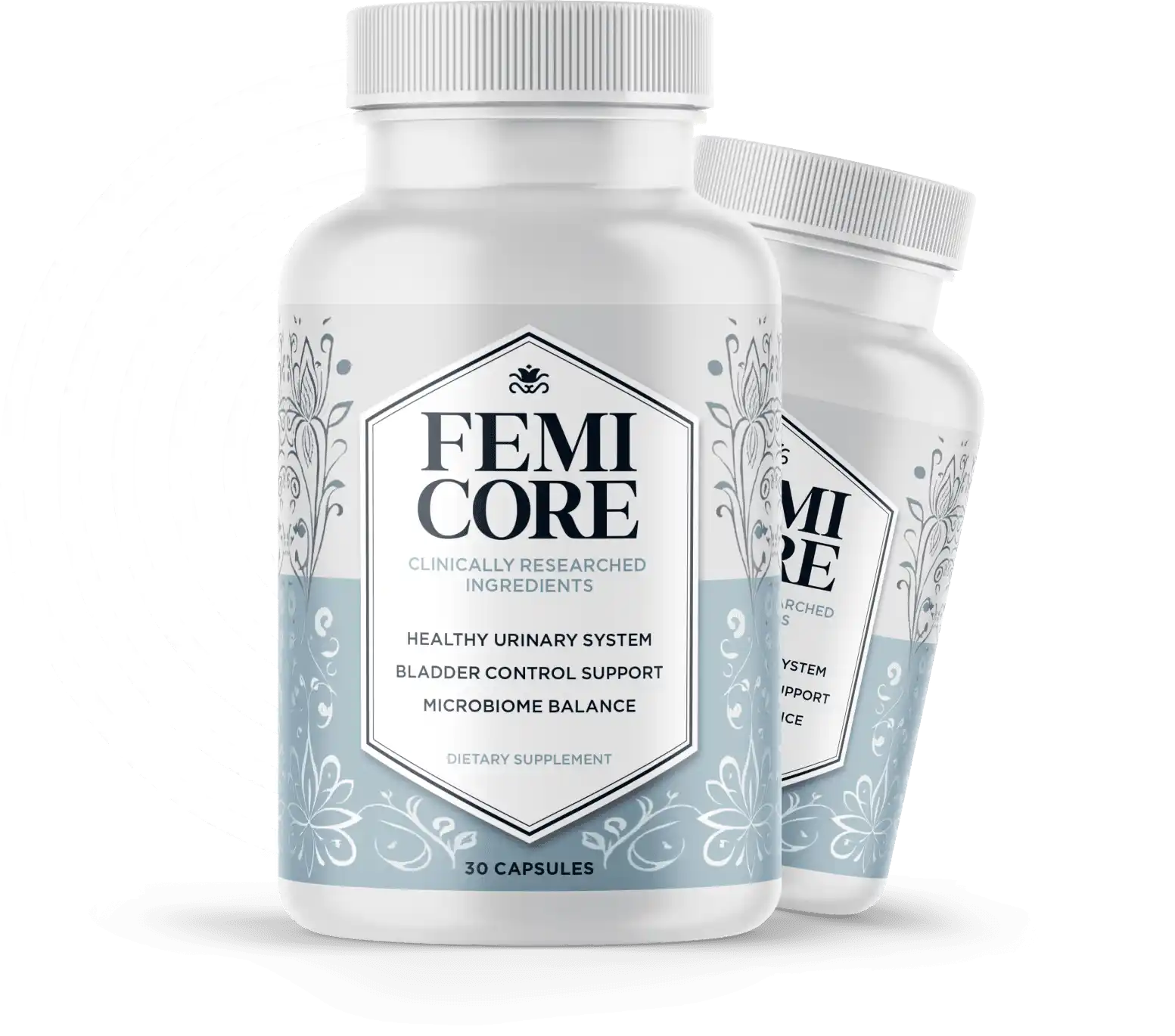 FemiCore bladder support supplement for women — 30 capsules supporting a healthy urinary system, bladder control, and microbiome balance